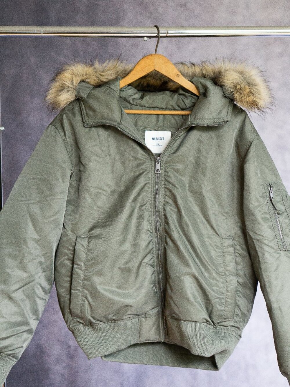 Hollister Fur Trim Bomber Jacket